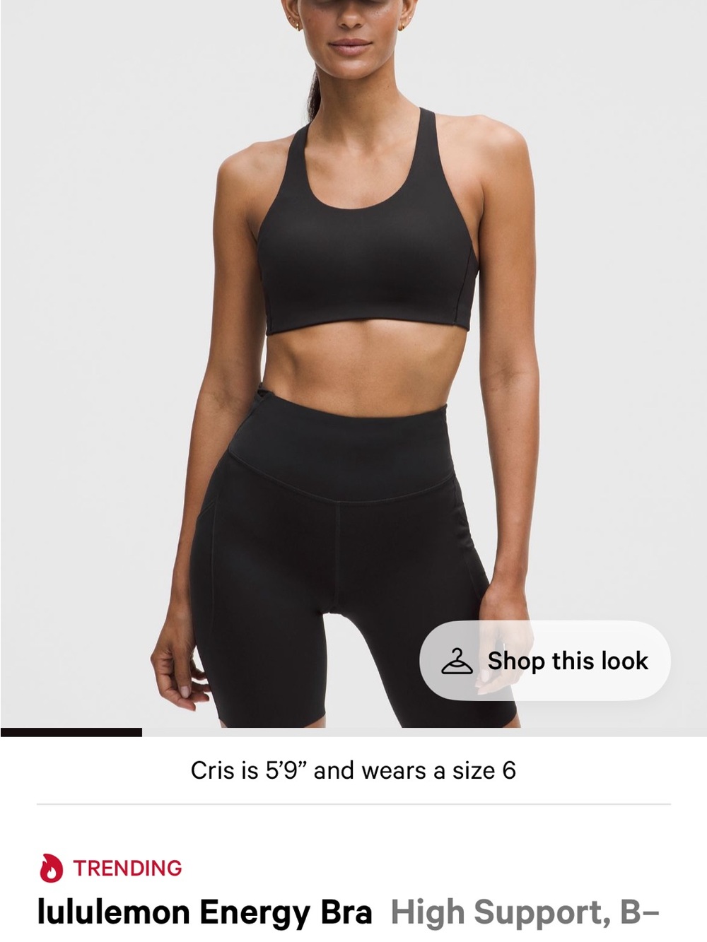 lululemon athletica Energy Bra in Black